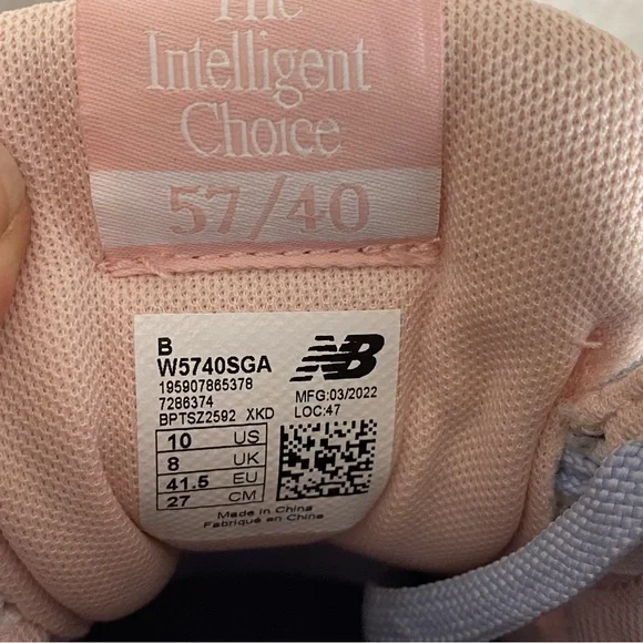 New Balance 57/40 Womens Running Shoes Size 10 Blue Pink Haze Suede Sneakers - Picture 9 of 9